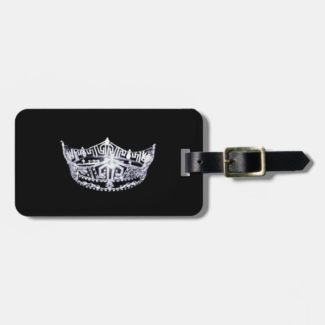 Miss America style Crown Luggage Tag (Front Horizontal)