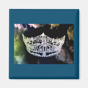 Miss America style Crown Magnate Colored Clouds Magnet