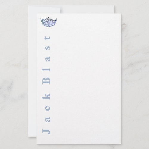 Miss America style Crown Stationery_BlueWhite Sta Stationery