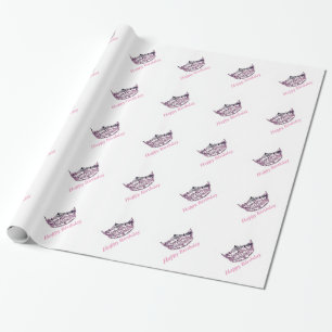 Miss America style Crown Wrapping Paper