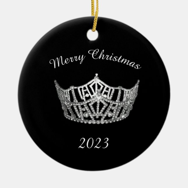 Miss America style Custom Circle Ornament (Front)