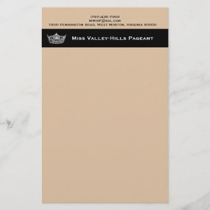 Miss America style Custom Custom Stationery Paper
