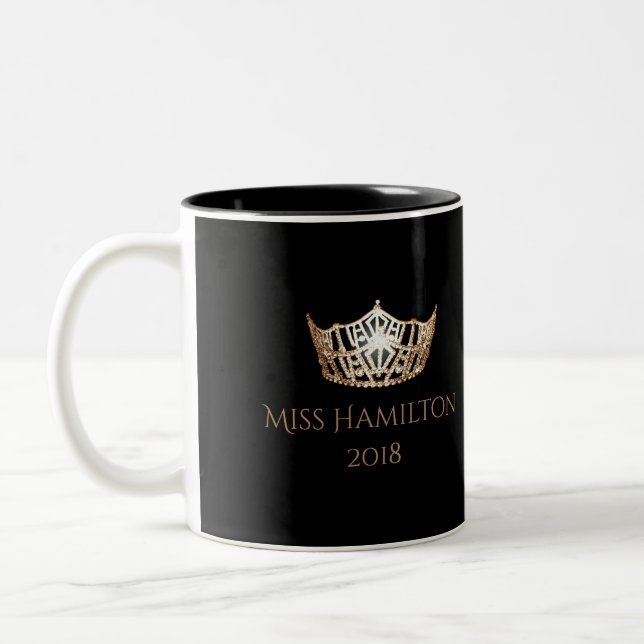Miss America style Custom Name Gold Crown  Mug (Left)