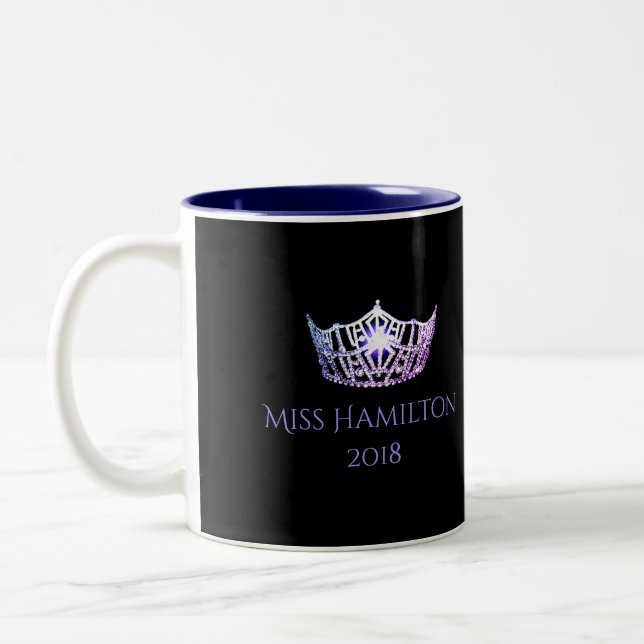 Miss America style Custom Name Lilac Crown  Mug (Left)