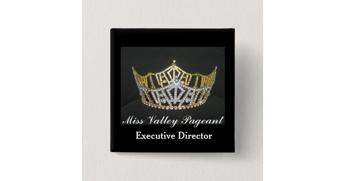 Pageant Button Ribbon Miss America Style Custom Pageant Buttons-Crown Button | Zazzle