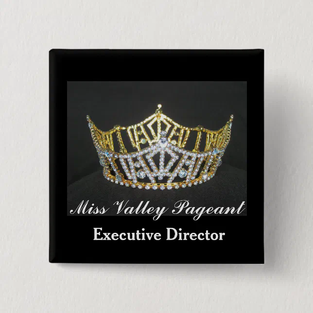 Pageant Button Ribbon Miss America Style Custom Pageant Buttons-Crown Button | Zazzle