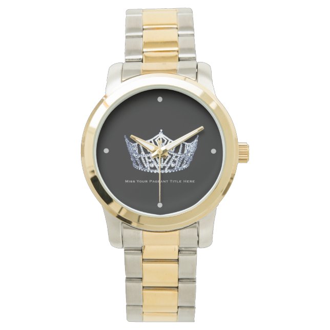 Miss America style Custom Title Two-Tone Watch (Front)