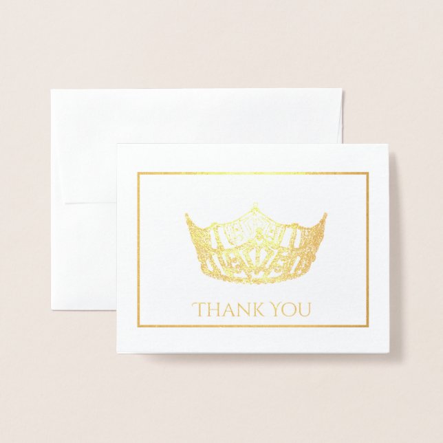 Miss America Style Foil Crown Card (Front With Envelope)