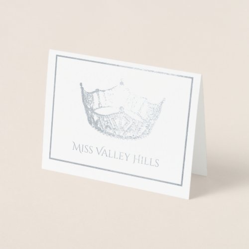 Miss America Style Foil Crown Note Card