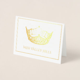Miss America Style Foil Crown Note Card