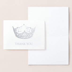 Miss America Style Foil Crown Thank You Card