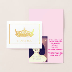Miss America Style Foil Crown-with Photo Greeting Foil Card