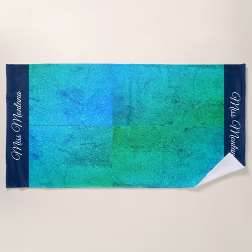 Miss America style Glitter Pageant Beach Towel