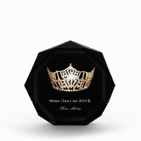 Miss America style Gold Crown Acrylic Award
