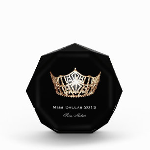 Miss America style Gold Crown Acrylic Award