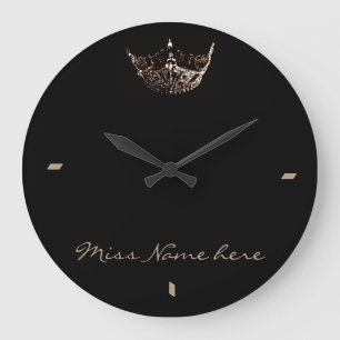 Miss America style Gold Crown Clock