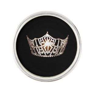 Miss America style Jeweled Crown Lapel Pin