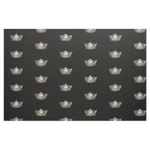 Miss America style Large Crown Pattern Fabric