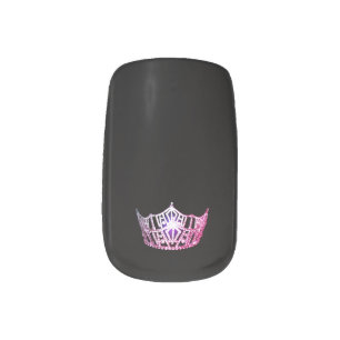 Miss America style Minx Nails Pink Crown Nail Wraps