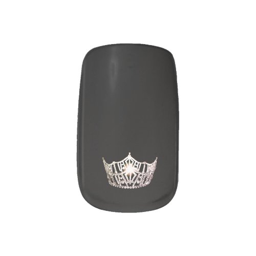 Miss America style Minx Nails Silver Crown Minx Nail Wraps