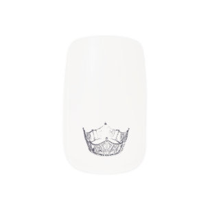 Miss America style Minx Nails Silver Crown Nail Wraps