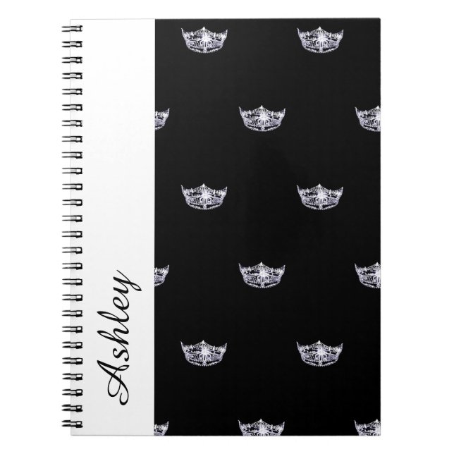 Miss America Style Notebook-Crown & Custom Name Notebook (Front)