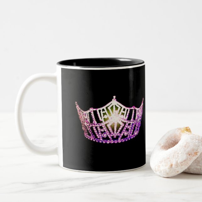 Miss America style Orchid Crown  Mug (With Donut)