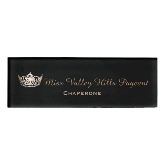 Miss America Style Oval Custom Name Tag (Front)