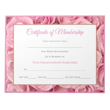Miss America Style Pageant Certificates-membership Notepad by photographybydebbie at Zazzle