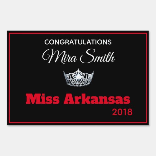 Miss America style Pageant Congrats Yard Sign