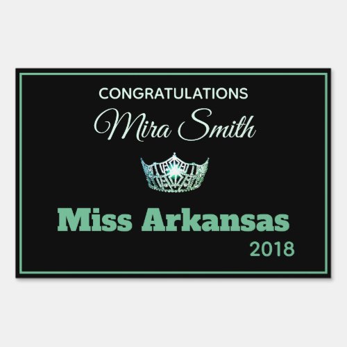 Miss America style Pageant Congrats Yard Sign