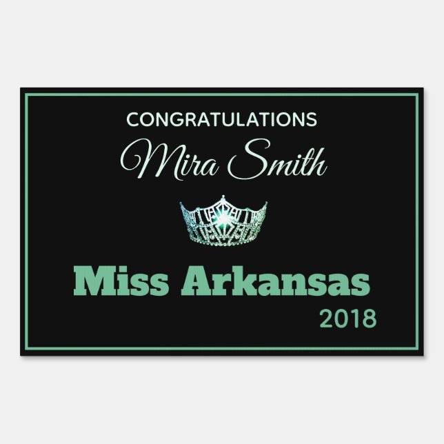 Miss America style Pageant Congrats Yard Sign (Front)