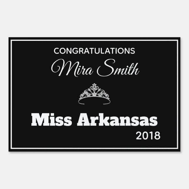 Miss America style Pageant Congrats Yard Sign (Front)