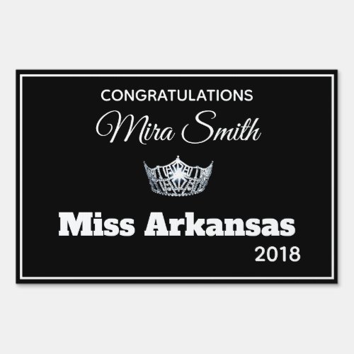 Miss America style Pageant Congrats Yard Sign