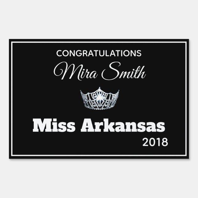 Miss America style Pageant Congrats Yard Sign (Front)