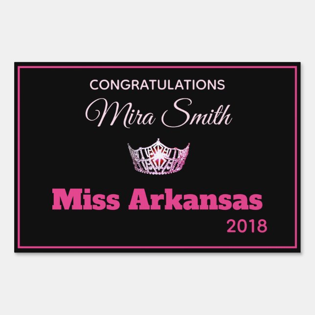 Miss America style Pageant Congrats Yard Sign (Front)