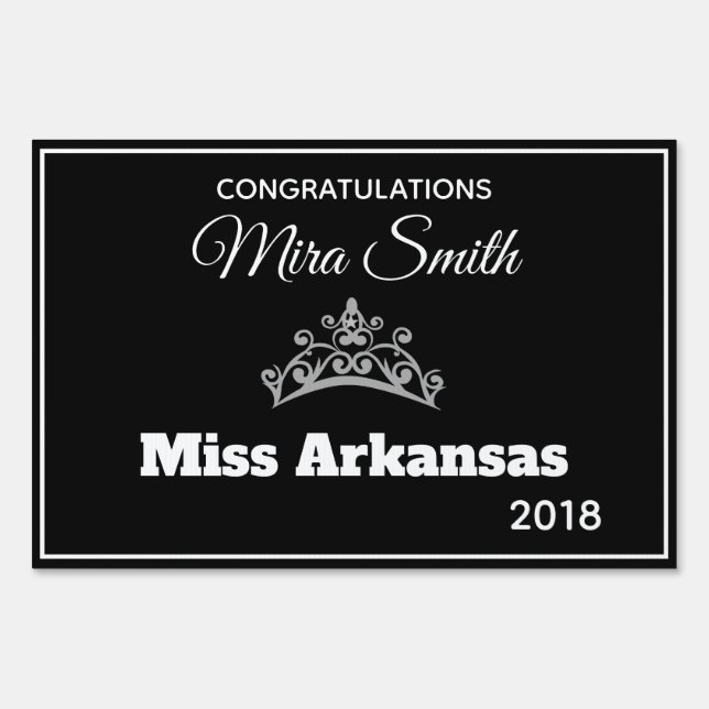 Miss America style Pageant Congrats Yard Sign (Front)