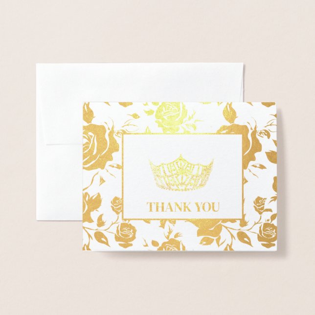 Miss America Style Pageant Crown Foil Card (Front With Envelope)