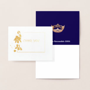 Miss America Style Pageant Crown Orchid Thank You Foil Card