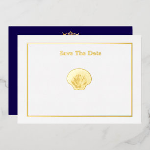 Miss America Style Pageant Crown Shell  Foil Invit Invitation