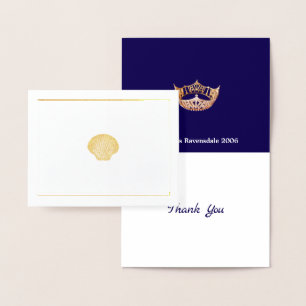 Miss America Style Pageant Crown Shell Thank You Foil Card