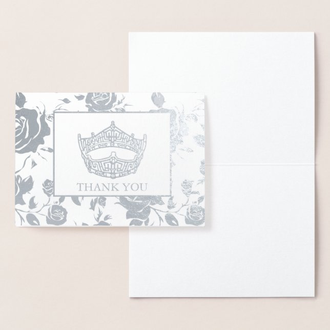 Miss America style Pageant Crown silver Foil Card (Display)
