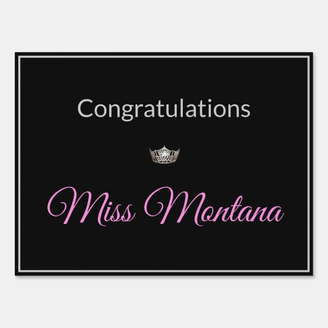 Miss America style Pageant Home Of Yard Sign-Med Sign (Front)
