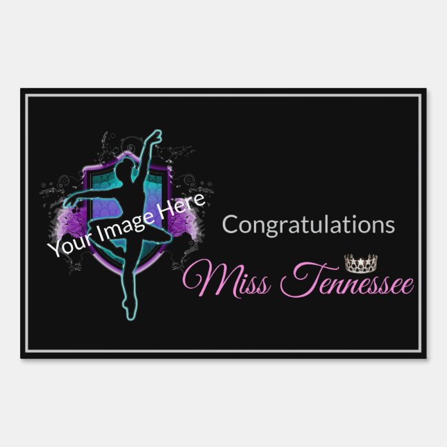 Miss America style Pageant Photo Yard Sign-Large Sign (Front)
