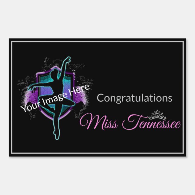 Miss America style Pageant Photo Yard Sign-Large Sign (Front)