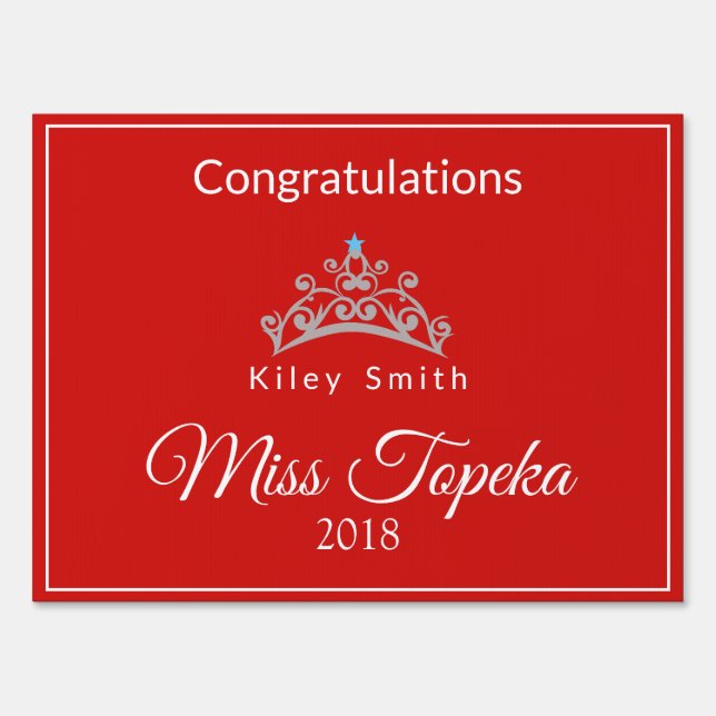 Miss America style Pageant Yard Sign-Med Sign (Front)