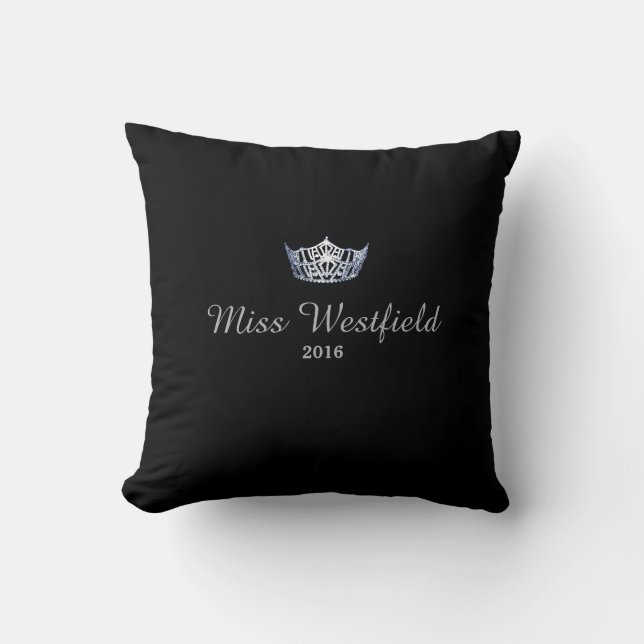 Miss America style Personalized Name Crown Pillow (Front)