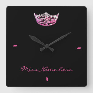 Miss America style Pink Crown Clock