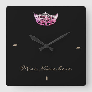 Miss America style Pink Crown Clock