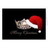 Miss America style Santa Hat Crown Christmas Card (Front Horizontal)